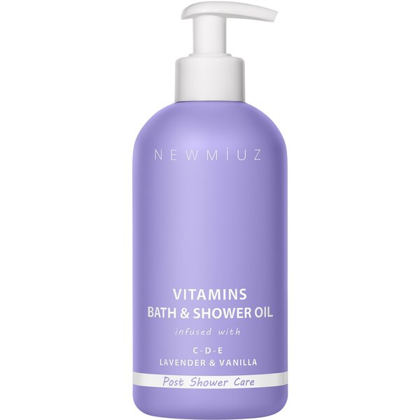 Vitamin Shower Oil Body Wash - Natural Post Shower Care for Dry Skin in Shower Cleansing & Nourishing Moisturizing lotion Body & Legs Non Greasy Lavender Vanilla Spa Self Care Spa Gift