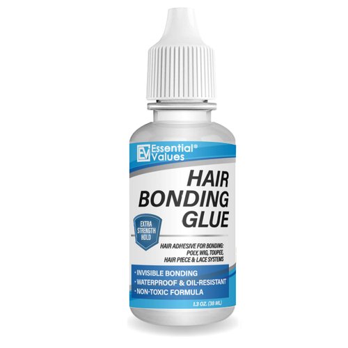 3 PACK Essential Values Hair Glue Bonding Adhesive (1.30 fl oz / 38mL) – Invisible Glue with Moisture Control Technology – Perfect for Poly & Lace Hairpieces, Wigs, Toupee Systems