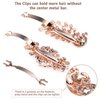 QXUJI 4PCS Crystal Rhinestones Hair Clips, Sparkly Glitter Flower Peacock Hair Barrettes, Metal Spring Hair Pins Snap Accessories, for Women Girls Bridal Wedding, 2.56 Inches