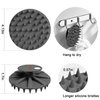INNERNEED Food-Grade Soft Silicone Body Scrubber Shower Brush, with Scalp Massager Shampoo Brush, Wet & Dry Manual Scalp Care Hair Washing (Black)
