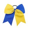 Girls Hair Bows Ponytail Holder Hair Ties cheer bows,cheerleader bows for girls red and black cheer bows.(FS12) (Royal Blue Yellow)