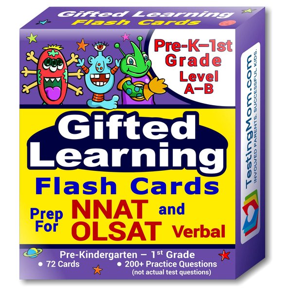 TestingMom.com NNAT and OLSAT Test Prep Flash Cards – NYC Gifted and Talented – Kindergarten (Level A) - Grade 1 (Level B) – 140+ Practice Questions – Tips for Higher Scores – Verbal & Non-Verbal