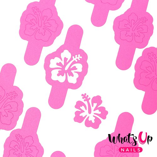 Whats Up Nails - Hibiscus Nail Vinyl Stencils for Nail Art Design (1 Sheet, 20 Stencils)