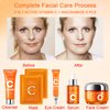 5 x Vitamin C Skin Care Set, Skincare Routine Set, Facial Skin Care Products, Skincare Gift Set with Cleanser, Eye Cream, Serum, Cream, Mask, Anti-Aging Skin Care Kit for Firming & Hydrating 6PCS