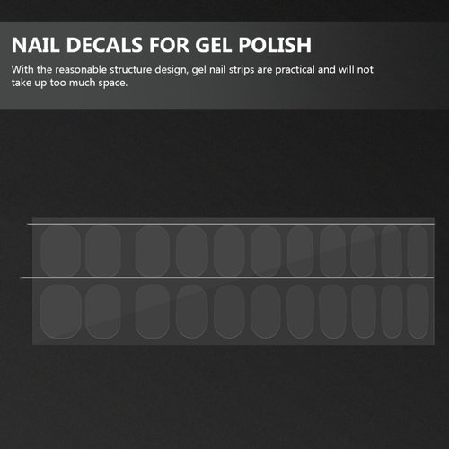 Gel Nail Wraps 5 Sheets Nail Strip Clear Gel Nail Stickers Transparent Sheer Gel Polish Strip with Nail File Gel Wraps Manicure Kit for Nails Salon Gloss Nail Strips
