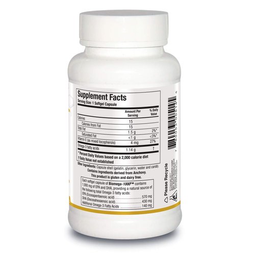 BIOTICS Research Biomega 1000 Omega 3 Fish Oil Supplement, Highly Concentrated Fish Oil with EPA/DHA, Omega 3 Fatty acids, Supports Immune, Cardiovascular 90 Softgels