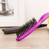 2 Pieces Boar Bristle Brush Comb Hair Teasing Brush for Women Men Salon Boar Nylon Bristle Beauty Styling Backcombing Brush (Fuchsia and Purple)