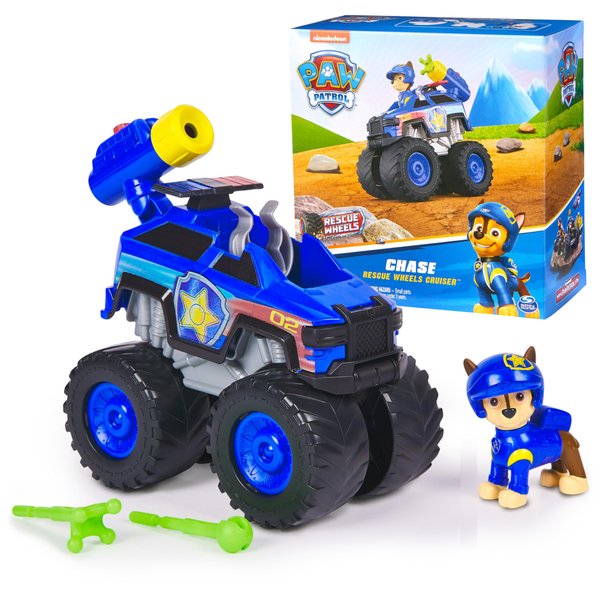 Paw Patrol: Rescue Wheels Chase’s Cruiser, Toy Truck with Projectile Launcher and Collectible Action Figure, Kids Toys for Boys & Girls Ages 3 and up