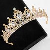 Gold Queen Tiara, Didder Crystal Wedding Tiara for Women Princess Crown for Girls Rhinestones Tiaras and Crowns for Women Tiaras for Girls Hair Accessories for Bridal Birthday Prom Costume Gift
