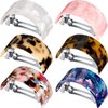 6 Pieces French Hair Barrettes Clip for Women Rectangle Ponytail Hair Barrette Semi Circle Spring Ponytail Tortoise Shell Hair Clip for Women Girl Ladies, Automatic Hair Clip Snap (Elegant Pattern)