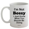 Funny Guy Mugs I'm Not Bossy, I Just Know What You Should Be Doing Ceramic Coffee Mug - 11oz - Ideal Funny Coffee Mug for Women and Men - Hilarious Novelty Coffee Cup with Witty Sayings