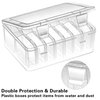 Mathtoxyz Small Bead Organizers, 15 Pieces Plastic Storage Cases Mini Clear Bead Storage Containers Transparent Boxes with Hinged Lid and Rectangle Clear Craft Supply Case