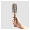ZIBARBER Small Round Brush with Boar Bristle, Thermal Ceramic & Ionic Roller Hair Brush for Blow Drying, Curling&Straightening, Heat Styling + 4 Sectioning Hair Clips (Barrel 1 Inch)