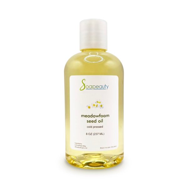 Soapeauty MEADOWFOAM SEED OIL Cold Pressed Unrefined | 100% Pure Natural Meadowfoam Seed Oil for Face & Hair | Moisturizer for Skin, Promotes Hair Growth, Balms | 8 fl oz
