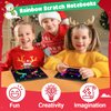 ZMLM Christmas Scratch Art Party Favors: 16 Pack Rainbow Scratch Art Notebook Bulk Scratch Art for Kids Birthday Party Favors Girls Boys Christmas Gifts Toy Scratch Pads Classroom Prizes