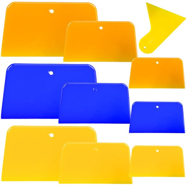 10 Pcs Body Filler Spreaders Automotive Body Fillers, 3, 4, 5, 6 Inch Reusable Plastic Auto Spreaders for Applying Fillers,Putties,Glazes,Caulking Agents Car Body Maintenance and Paint(3Colors)