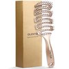 OLENTIA Flexible Vented Detangling Hair Brush, Gold, for All Hair Types - Women, Men, and Kids, Various Styles, Wet or Dry