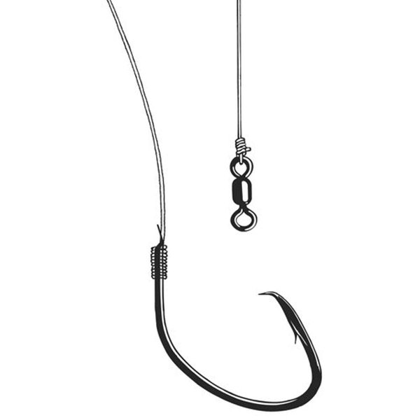 Owner Ghost Fluorocarbon Leader with Mutu Light Circle Hook, #2