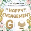 Breling Pre Strung Happy Engagement Banner Glitter Happy Engagement Party Decorations Engaged Banner Engagement Decorations Signs Party Decor Wedding Engagement Banners(Champagne Gold)