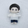 niannyyhouse 10cm Plush Doll Clothes Solid Color Hoodie Jeans Dress Up Doll Accessories (Black)