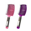 MOODKEY 2PCS Curved Vented Hair Brush Boar Bristle Hair Brushes Paddle Detangling Brush Professional Styling Hairbrushes Detangler for Women/Men/Kids Wet Dry Thick Curly Straight Hair (Pink+Purple)