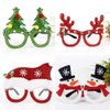 Christmas Glitter Party Glasses Merry Christmas Reindeer Eyeglasses Santa Claus Hats Snowman Garland Tree Glasses Frame Unisex Cosplay Costume Xmas Holiday Party Decorations Ornaments Gift 9 Pack