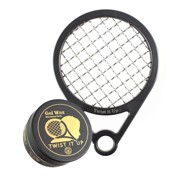Twist It Up Comb with Gel (Unity Black) - Alternative to Hair Sponges for Black Men Curls and Sponge for Hair, Tennis Racket for Hair Twist Comb