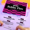 Teenitor 300pcs Hair Pins Bobby Pins Black, 100 Black Bobby Pins 100 Hair Pins for Women and 100 Clear Hair Bands Kit, Black Hair Pins for Buns 2" 2.36" and Black Bobby Pins 2" 2.75"