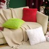 MIULEE Pack of 2 Luxury Faux Fur Throw Pillow Cover Deluxe Winter Decorative Plush Pillow Case Cushion Cover Shell for Sofa Bedroom Car Spring 18x18 Inch Green