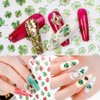 St. Patrick’s Day Nail Sticker Decals 4 Sheets Shamrock Luck of The Irish Green Nail Decals Self-Adhesive Nail Tips Decorations Lucky Clover Nail Design Stickers for Women Girls DIY Manicure