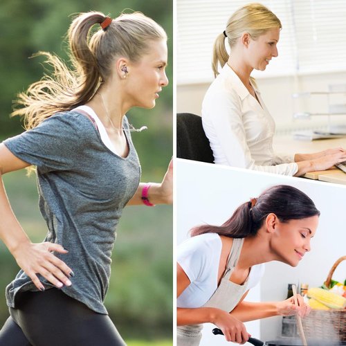 OOTDAY Elastics Hair Bands, 150 Pcs Soft Hair Ties for Women and Girls, No Damage Elastic Ponytail Holder for High Impact Sports, Workouts, Exercise, Mixed Color