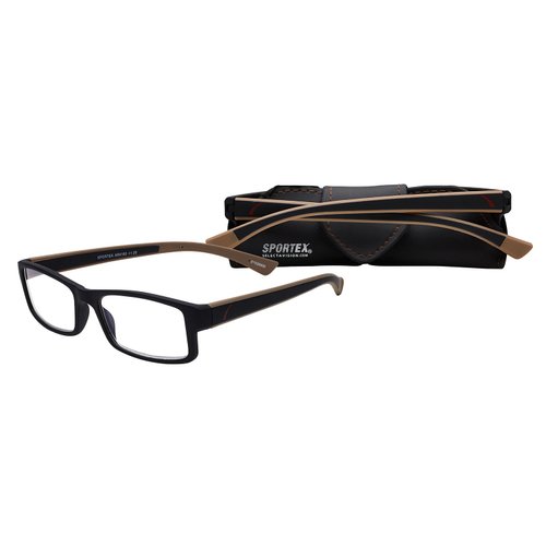 SAV Eyewear Men's Sportex Ar4160 Brown Rectangular Reading Glasses, 29 mm + 1.25