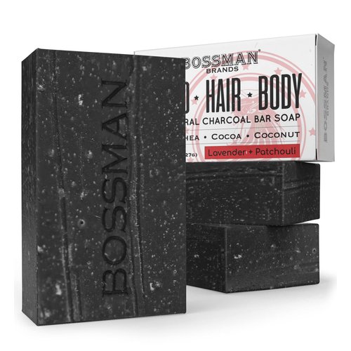 Bossman Men’s Bar Soap (Lavender and Patchouli, 3 Pack)