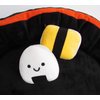 TONBO Soft Plush Small Cute and Cozy Sushi Dog Cat Bed with Two Sushi Crinkle Toys, Washer and Dryer Friendly, (Black)