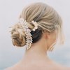 NOLITOY French Hair Pins, Pearl Hair Fork Sticks Metal U Shaped Hairpins for Women Girls Buns Hair Accessories