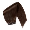 Satin Strands 18 Inch Brown Seamless Clip in Hair Extensions, 100% Human Hair, Add Length and Volume