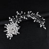 WEZTEZ Bridal Hair Comb Crystal Flower Vine Wedding Hair Pieces Rhinestones Pearl Wedding Headbands,Handmade Bridal Hair Pieces Prom Hair Accessories Sliver