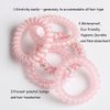 Spiral Hair Ties,Pack of 5,Elastic Coil Hair Ties for Women Girls,No Crease Telephone Wire Cord Hair Ties for Thick Hair & Thin Hair(pink)