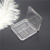 luzen 3Pcs Empty Eyeshadow Palette Box Clear Plastic DIY Refillable 4 Grids Makeup Eyeshadow Powder Blush Lipstick Containers Square Small Case for Women Daily and Travel Use