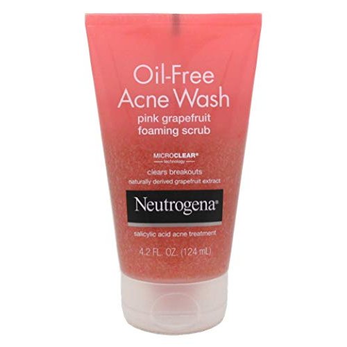 Neutrogena Oil-Free Acne Wash Pink Grapefruit Foaming Scrub, 4.2 Ounce (Value Pack of 2)