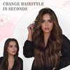 Halo Hair Extensions Real Human Hair 16 Inch #2/6/2 Balayage Dark Brown to Chestnut Brown 95G Invisble Wire Hair Extensions with Transparent Fish Line Clip in Hair Extensions