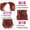 Unionbeauty 8 Packs French Curly Braiding Hair Ginger 22 Inch Pre Stretched Bouncy Braiding Hair Loose Wavy Crochet Braids Hair Copper French Curl Braids Synthetic Hair Extensions for Black Women 350#