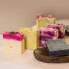 Relaxcation 4 Natural Cold Process Soap Bars - Shea Butter Lavender, Kaolin Clay Rose, Olive and Charcoal Soap Bar