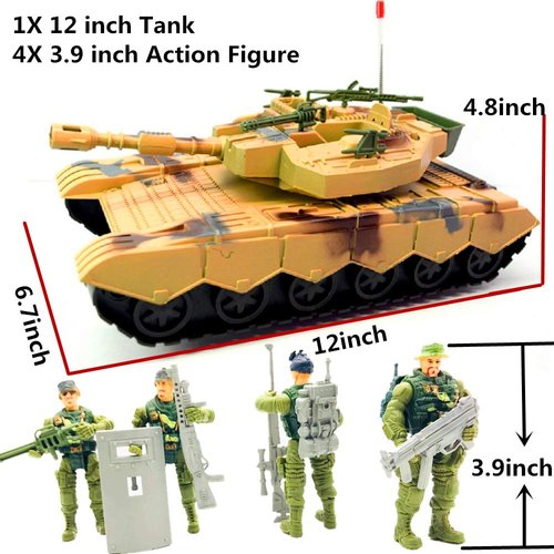 Fycooler Elite Force Armored Military Tank– Vehicle Playset with Action Figure and Realistic Accessories Military Toy Set for Kids Indoor Outdoor Play Birthday Gift