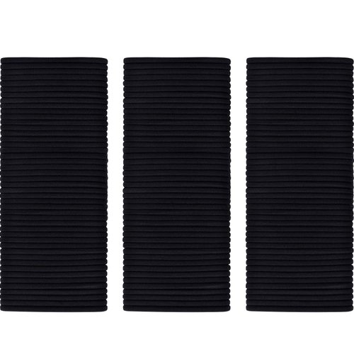 TecUnite 200 Pieces No-metal Hair Elastics Bulk Rubber Bands Hair Ties Ponytail Holders Hair Bands for Women Girls (Black,3 mm X 5 cm)