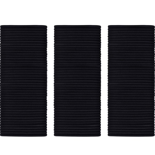 TecUnite 200 Pieces No-metal Hair Elastics Bulk Rubber Bands Hair Ties Ponytail Holders Hair Bands for Women Girls (Black,3 mm X 5 cm)