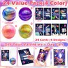 AMENON 24 Pack Valentines Day Galaxy Putty Slime Kit with Valentines Cards Gifts for Kids Boys Girls Colorful Stress Relief Fidget Toys Set for Valentine Classroom Exchange School Prizes Party Favors
