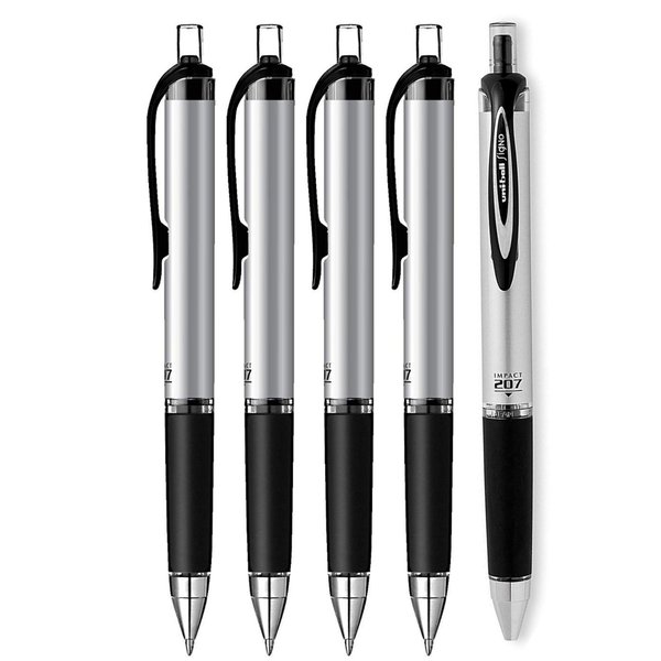 Uni-ball Impact RT Retractable Bold Point Gel Pens, 5 Black Ink Pen (65870)