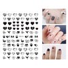 8 Sheets Valentine's Day Nail Art Stickers Decals Self-Adhesive Pegatinas Uñas Black Heart Lover Nail Supplies Nail Art Design Decoration Accessories