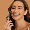 ROMALOVE Jade Facial Roller, Jade Face Roller Massager with 3 Interchangeable Heads for Women Routine Skin Care, Reduce Puffiness Wrinkling Rejuvenate Skin (Black Roller + Silver Black)